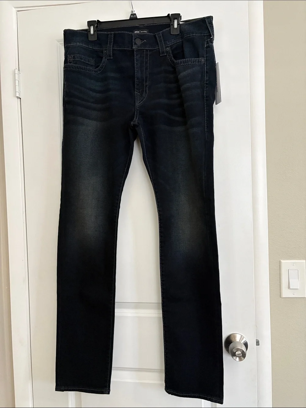 True Religion Men's Slim Jeans in Dark Indigo Black